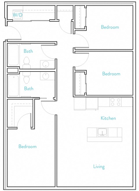 Portland, OR Grant Park Village Apartments 3 bedroom 2 bath